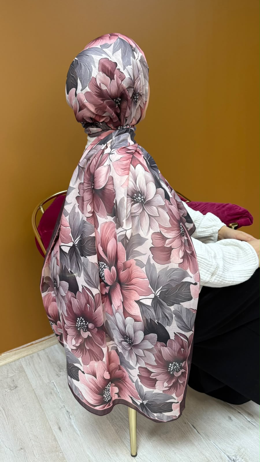 Garden Desen Organik Soft Şal- Pembe Toprak