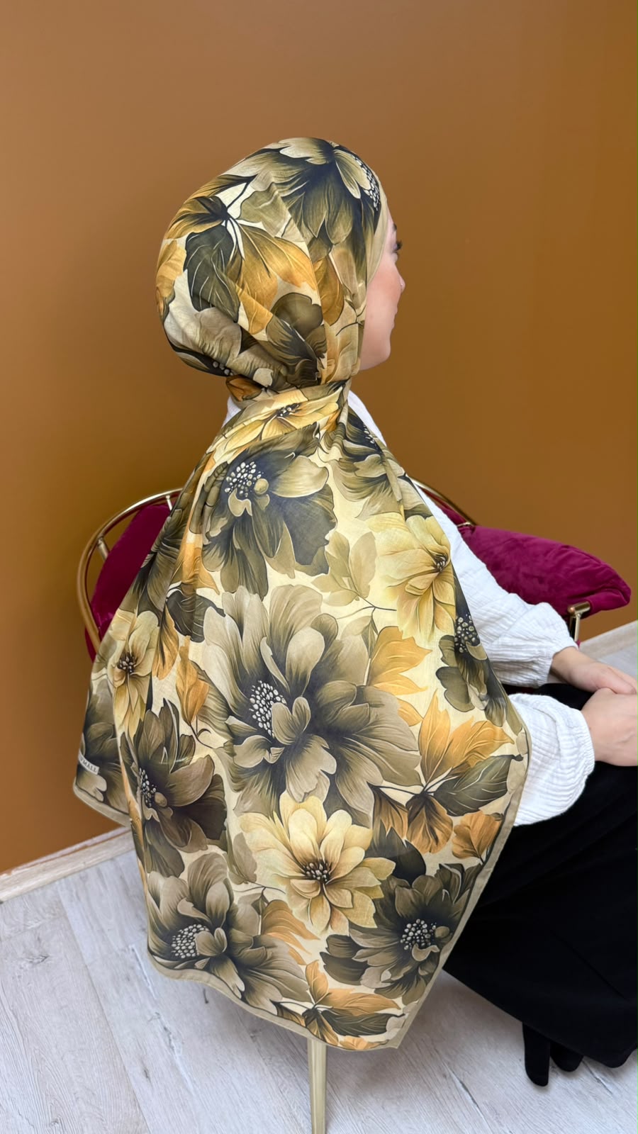 Garden Desen Organik Soft Şal- Sarı Toprak