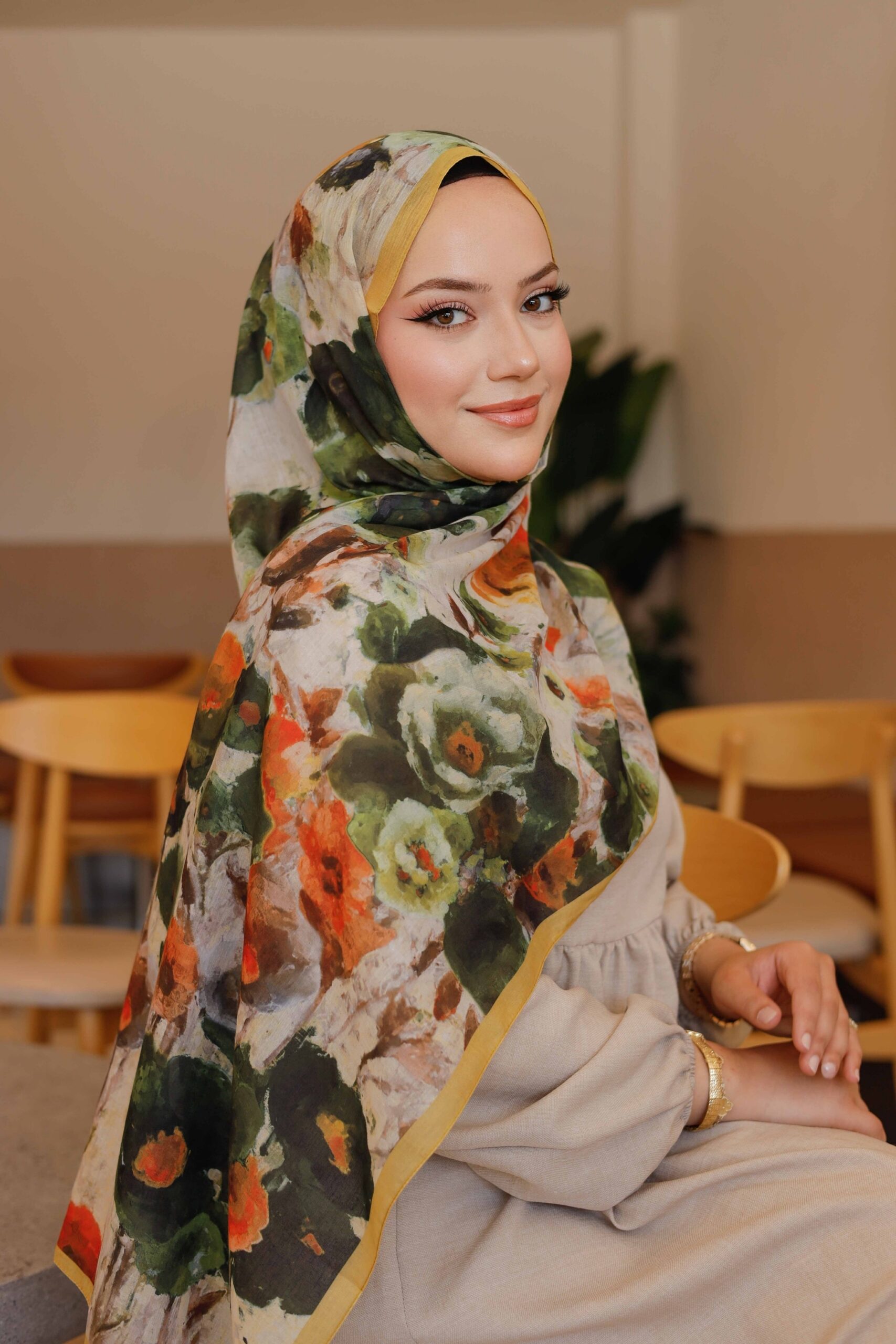 Sonbahar Desen Organik Soft Şal (2)