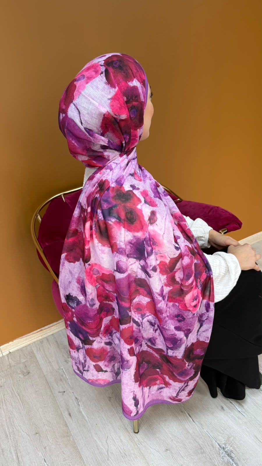 Sonbahar Desen Organik Soft Şal (8)