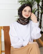 Soft Eşarp-Yaprak Desen - Görsel 4