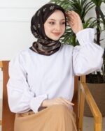 Soft Eşarp-Yaprak Desen - Görsel 6