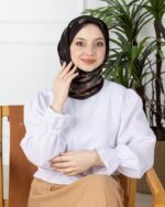 Soft Eşarp-Yaprak Desen - Görsel 7