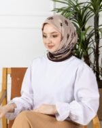 Soft Eşarp-Yaprak Desen - Görsel 6