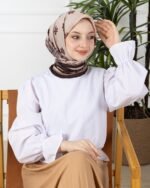 Soft Eşarp-Yaprak Desen - Görsel 3