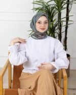 Soft Eşarp-Yaprak Desen - Görsel 2