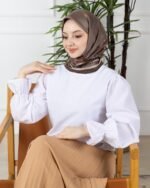 Soft Eşarp-Yaprak Desen - Görsel 4