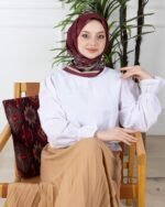 Soft Eşarp-Yaprak Desen - Görsel 2