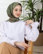 Soft Eşarp-Yaprak Desen - Görsel 7