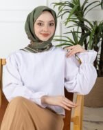 Soft Eşarp-Yaprak Desen - Görsel 8