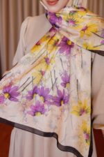 Papatya Desen-Nayf İpek Şal - Görsel 6