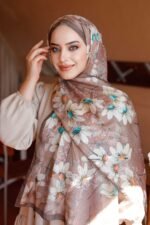 Papatya Desen-Nayf İpek Şal - Görsel 2