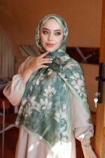 Papatya Desen-Nayf İpek Şal - Görsel 4