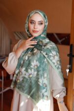 Papatya Desen-Nayf İpek Şal - Görsel 4