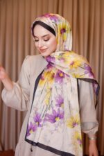 Papatya Desen-Nayf İpek Şal - Görsel 2