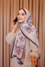 Ross Kraşli Şal-Flowers Desen - Görsel 5