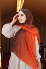 Degrade Desenli Ross Kraşli Şal - Görsel 6