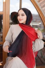 Degrade Desenli Ross Kraşli Şal - Görsel 3