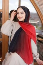 Degrade Desenli Ross Kraşli Şal - Görsel 5