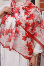 Papatya Desen-Nayf İpek Şal - Görsel 7