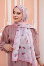 Papatya Desen-Nayf İpek Şal - Görsel 6