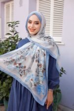 Ross Kraşli Şal-Flowers Desen - Görsel 3