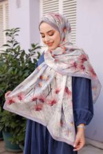 Papatya Desen-Nayf İpek Şal - Görsel 7