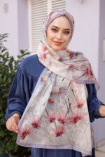 Papatya Desen-Nayf İpek Şal - Görsel 6