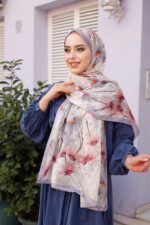 Papatya Desen-Nayf İpek Şal - Görsel 4