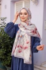 Papatya Desen-Nayf İpek Şal - Görsel 3