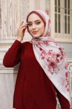 Ross Kraşli Şal-Flowers Desen - Görsel 6