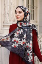 Papatya Desen-Nayf İpek Şal - Görsel 4