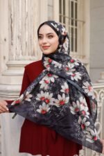 Papatya Desen-Nayf İpek Şal - Görsel 2