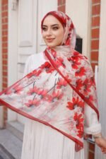 Papatya Desen-Nayf İpek Şal - Görsel 5