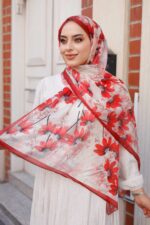 Papatya Desen-Nayf İpek Şal - Görsel 5