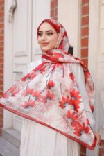 Papatya Desen-Nayf İpek Şal - Görsel 2