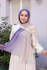 Degrade Desenli Ross Kraşli Şal - Görsel 2