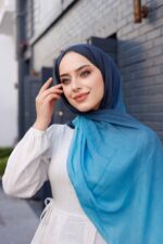 Degrade Desenli Ross Kraşli Şal - Görsel 2