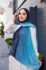 Degrade Desenli Ross Kraşli Şal - Görsel 6