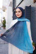 Degrade Desenli Ross Kraşli Şal - Görsel 7