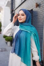 Degrade Desenli Ross Kraşli Şal - Görsel 5