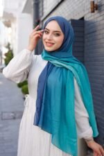 Degrade Desenli Ross Kraşli Şal - Görsel 6