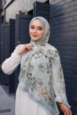 Ross Kraşli Şal-Flowers Desen - Görsel 2