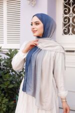 Degrade Desenli Ross Kraşli Şal - Görsel 5