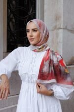 Pamila Viskon Şal Serisi-Lalezar Desen - Görsel 2