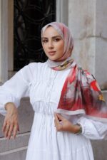 Pamila Viskon Şal Serisi-Lalezar Desen - Görsel 3