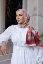 Pamila Viskon Şal Serisi-Lalezar Desen - Görsel 4