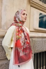 Pamila Viskon Şal Serisi-Lalezar Desen - Görsel 2