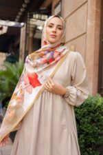 Pamila Viskon Şal Serisi-Lalezar Desen - Görsel 4