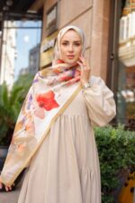 Pamila Viskon Şal Serisi-Lalezar Desen - Görsel 5